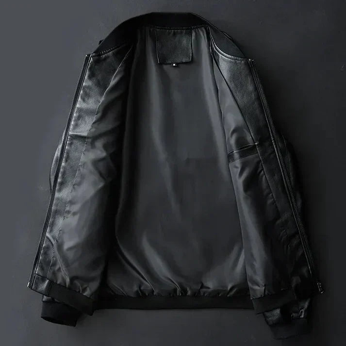 Stilvolle Herren Lederjacke aus Kunstleder mit Präzisionsdetails – Tarek