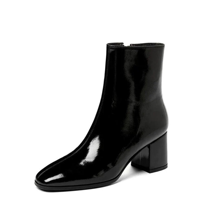 Trendy Patent Leather Women's Ankle Boots - Luna