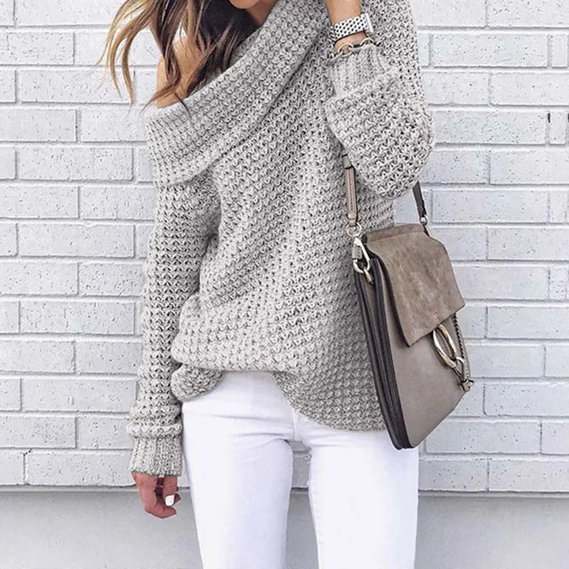 Women's Off-Shoulder Knit Sweater – Selina