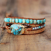 Turquoise Soothing Energy Wrap Bracelet - Elara
