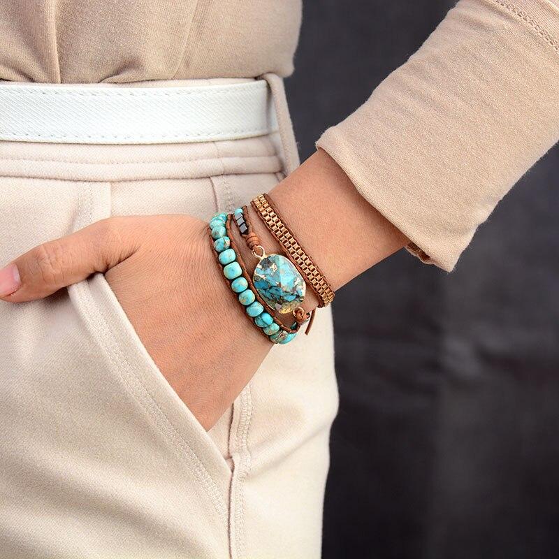 Turquoise Soothing Energy Wrap Bracelet - Elara