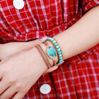 Turquoise Soothing Energy Wrap Bracelet - Elara