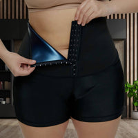 High-waisted sauna sweatpants with waist trainer - SweatSculpt
