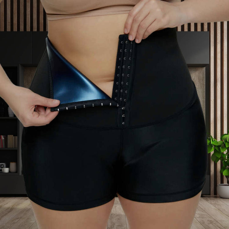 High-waisted sauna sweatpants with waist trainer - SweatSculpt