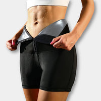 High-waisted sauna sweatpants with waist trainer - SweatSculpt
