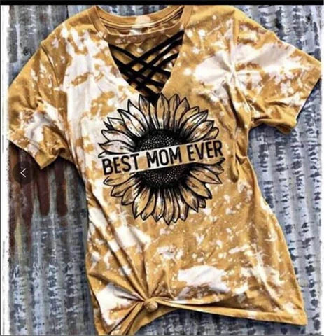 Trendy women's T-shirt with cut-out design and tie-dye pattern – Norina