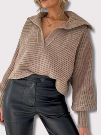 Knitted V-neck Sweater - Isolde
