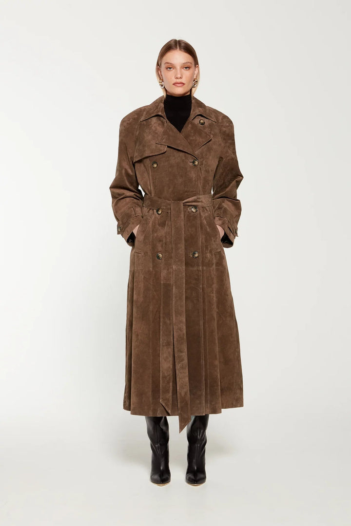 Damen-Wintermantel aus Kunstwildleder – Sorina