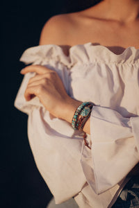 Turquoise Soothing Energy Wrap Bracelet - Elara