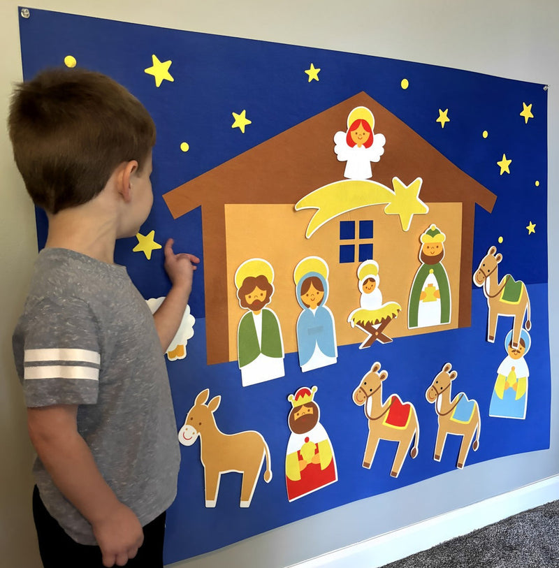 Pesebre navideño de fieltro para diversión y tradición compartida – KinderKerst
