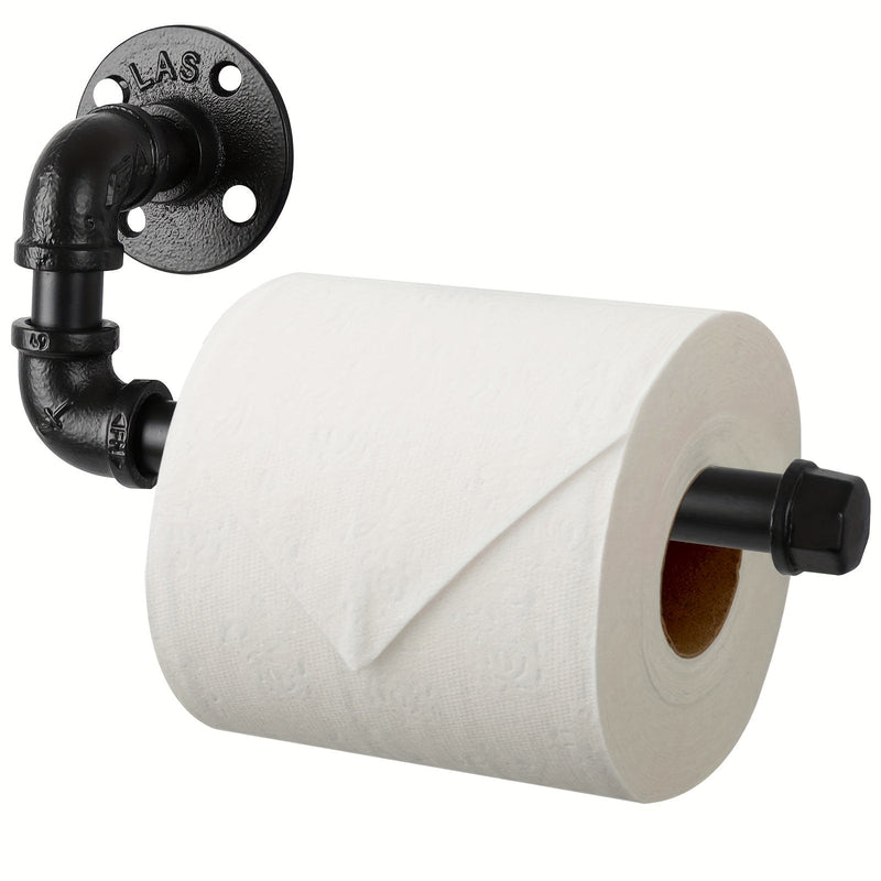 Industrieller Rohrstil Halter Schwarz Lackiert - CastForge