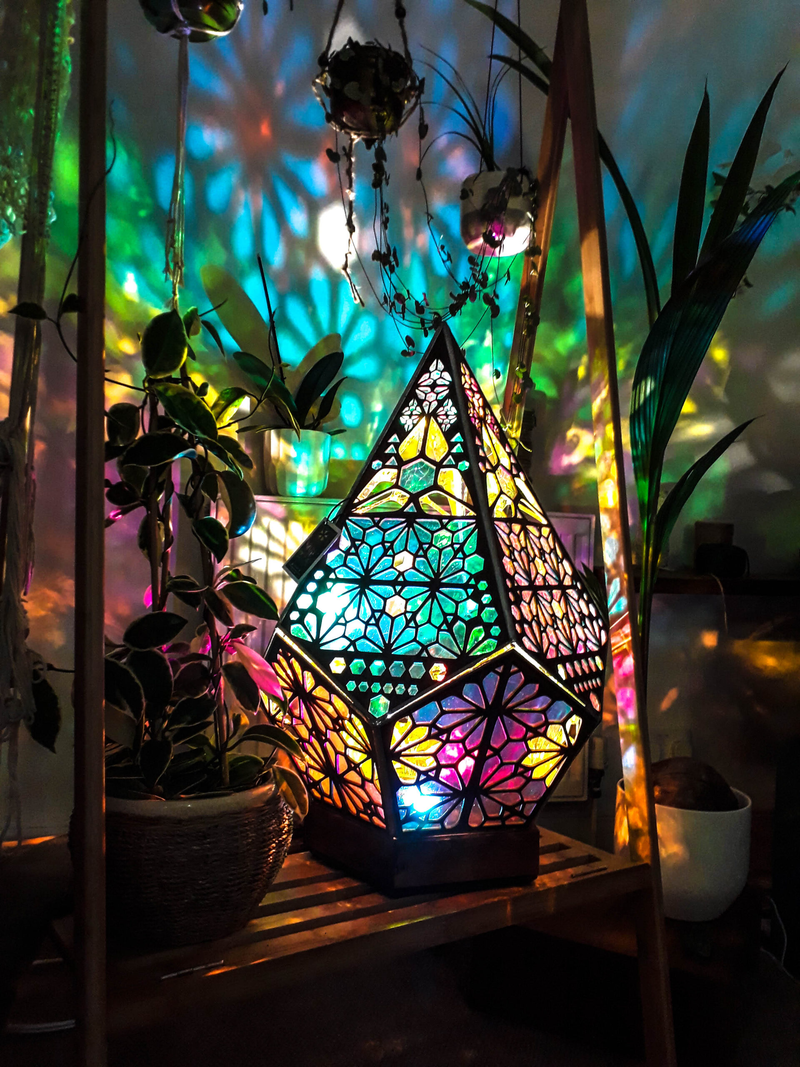 Glass-in-Block Style LED Table Lamp - LumiAura
