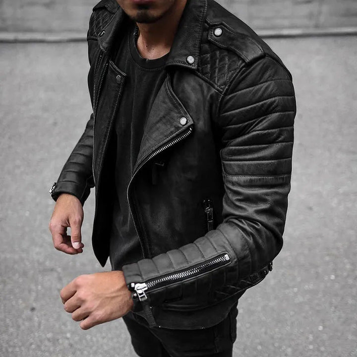 Men's Leather Biker Jacket – Cael