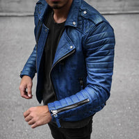 Men's Leather Biker Jacket – Cael
