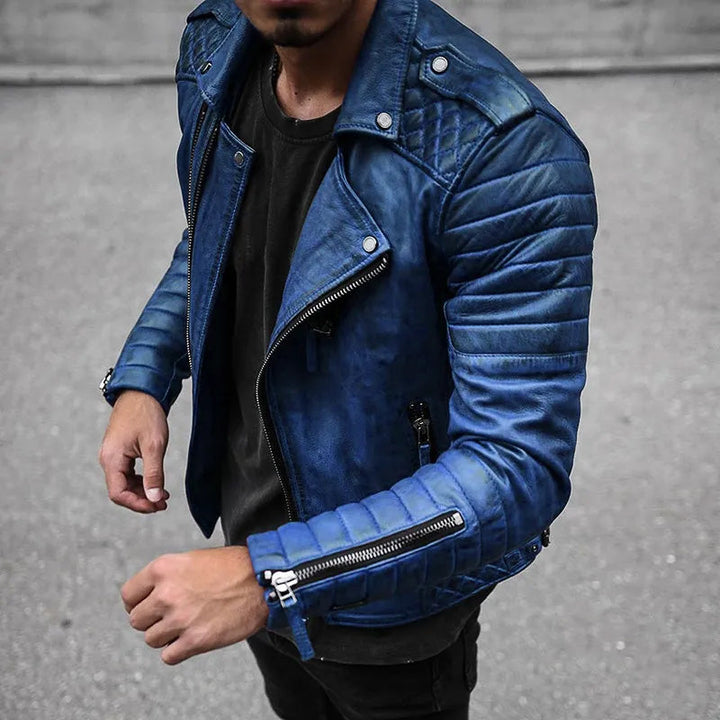 Men's Leather Biker Jacket – Cael