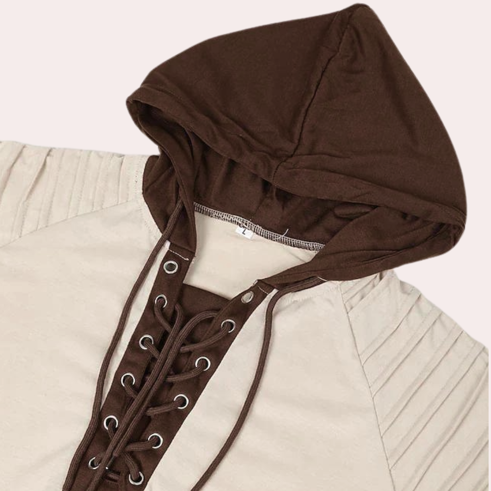 Herre sweatshirt med snøring og hætte – Eliano