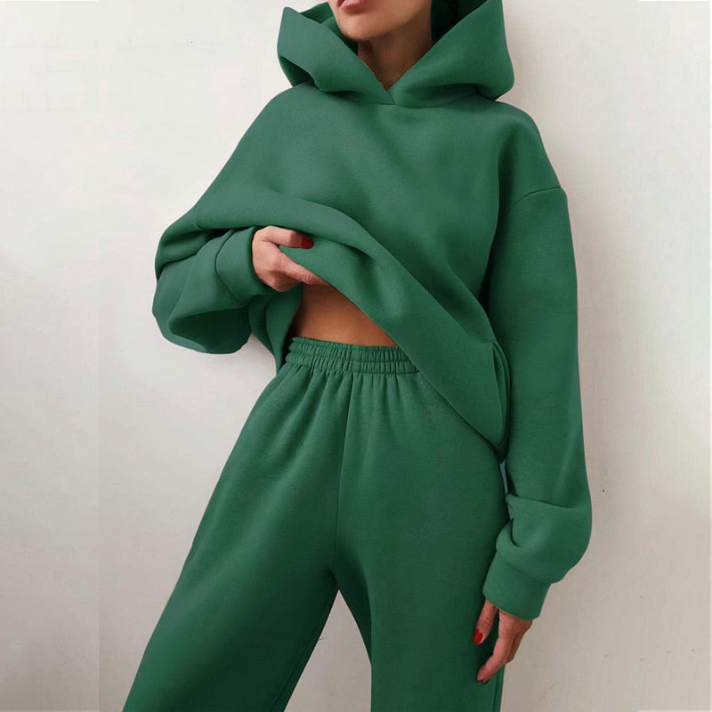 Women's Jogger Set | 2-Piece Hoodie & Pants with Stretch Waist 9