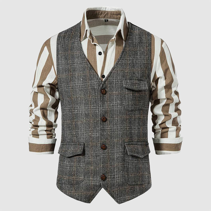 Vintage herrevest med ternet mønster – Henri