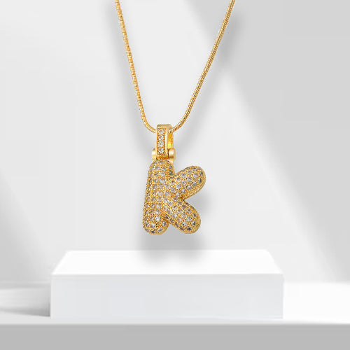 Bubble Letter Chain with Pendant - LuxeLette