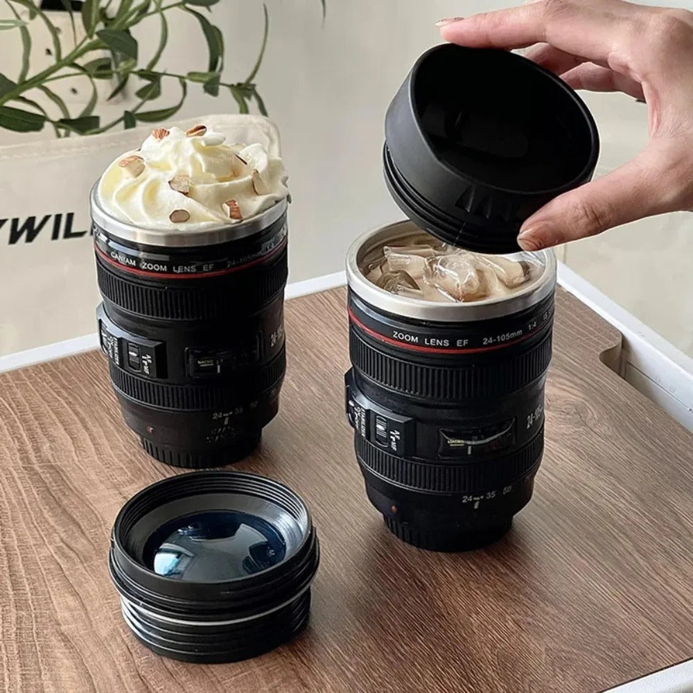 Kaffeebecher in Kameralinsen-Optik – FocusMug