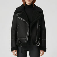Klassische Lammfell-Inspirierte Jacke - Sophie