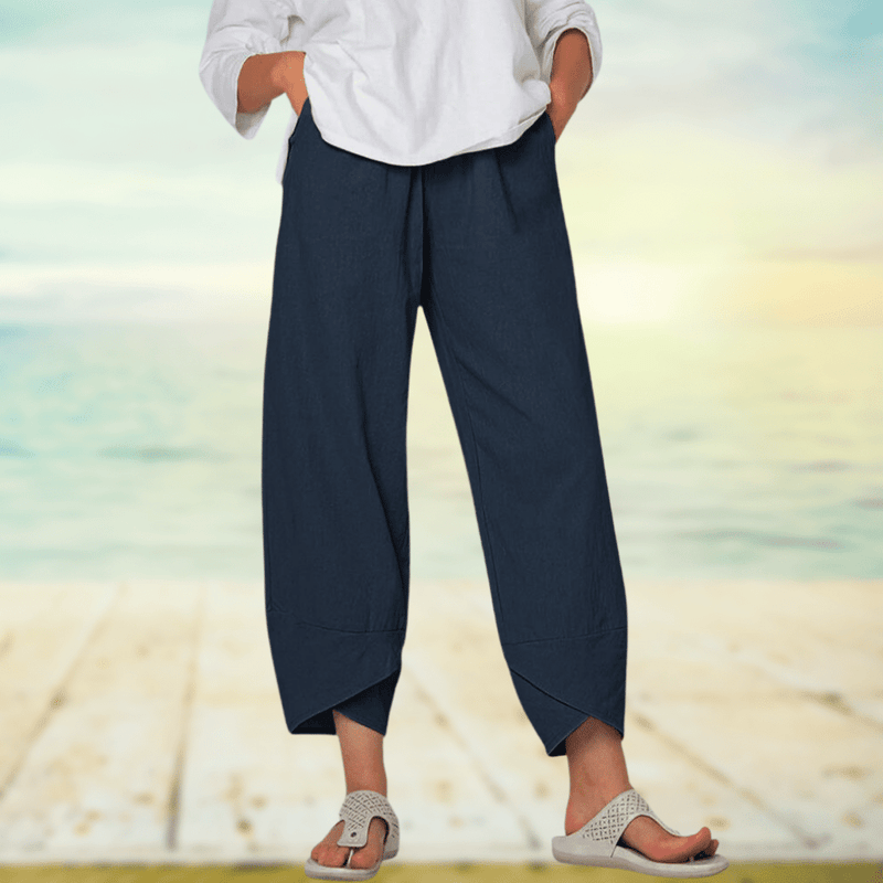 Light Cotton Pants with Elastic Waist – Mila