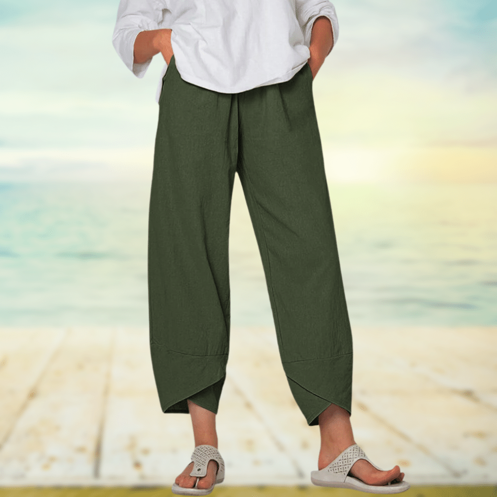 Light Cotton Pants with Elastic Waist – Mila