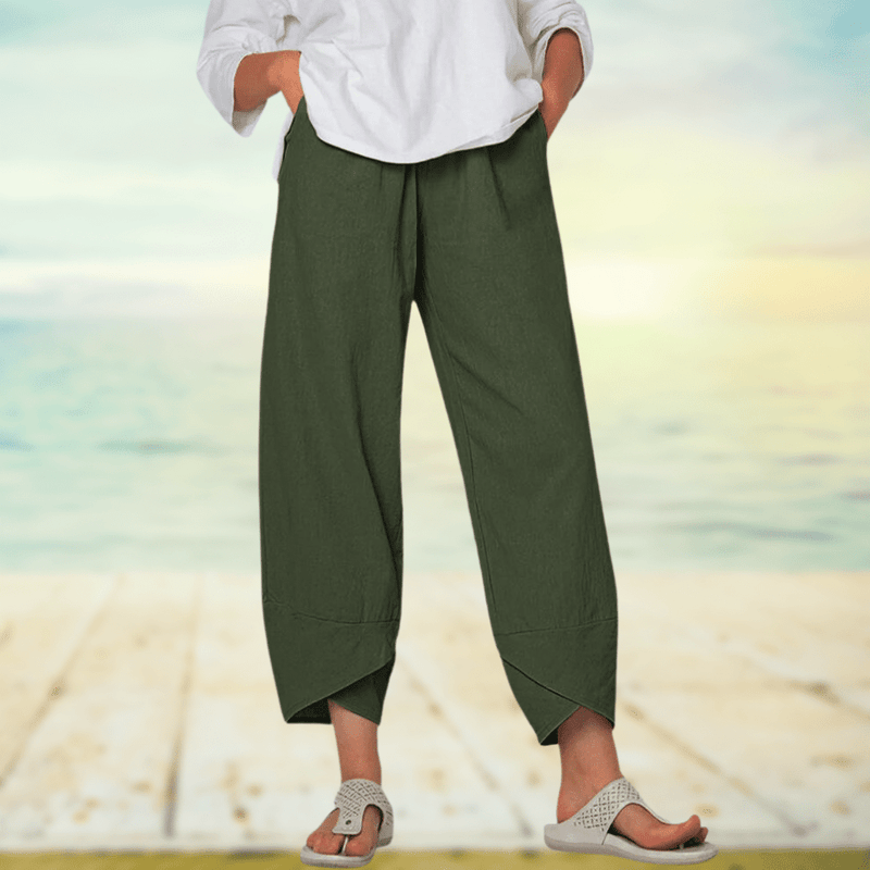 Light Cotton Pants with Elastic Waist – Mila