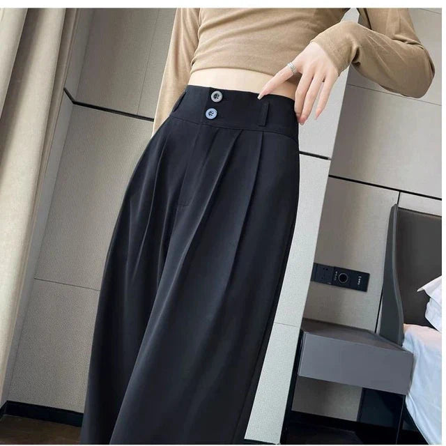 Schwarze dame high waist palazzo-bukse – Elara