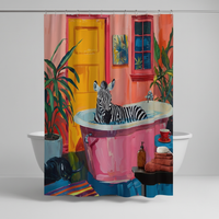 Kunstvolles Polyester Duschvorhang - ZebraLuxe