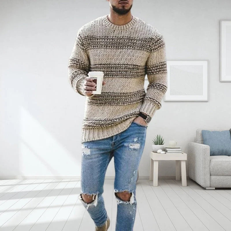 Coarsely Knitted Scandinavian Men's Sweater - Arvid
