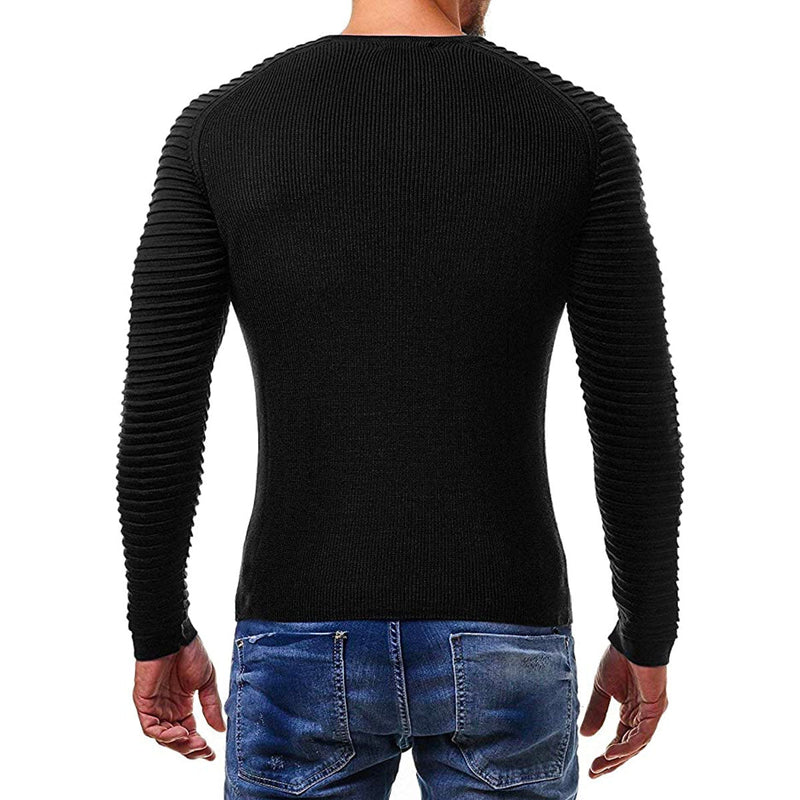 Men's knitted sweater with stripe details – Lukas autumn edition