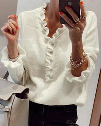 Stylish Sweater with Ruffles - Elodie