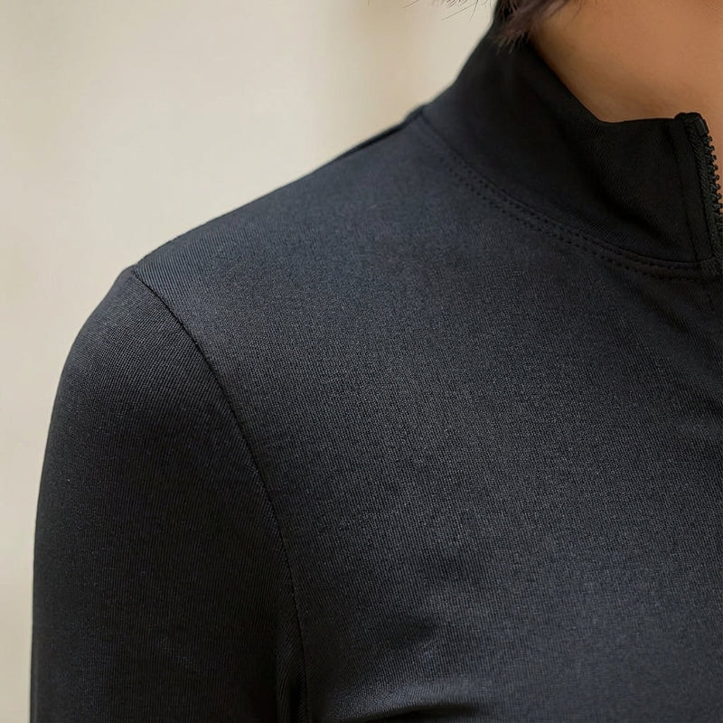 Langarmshirt Mit Halber Reißverschluss - Shelby
