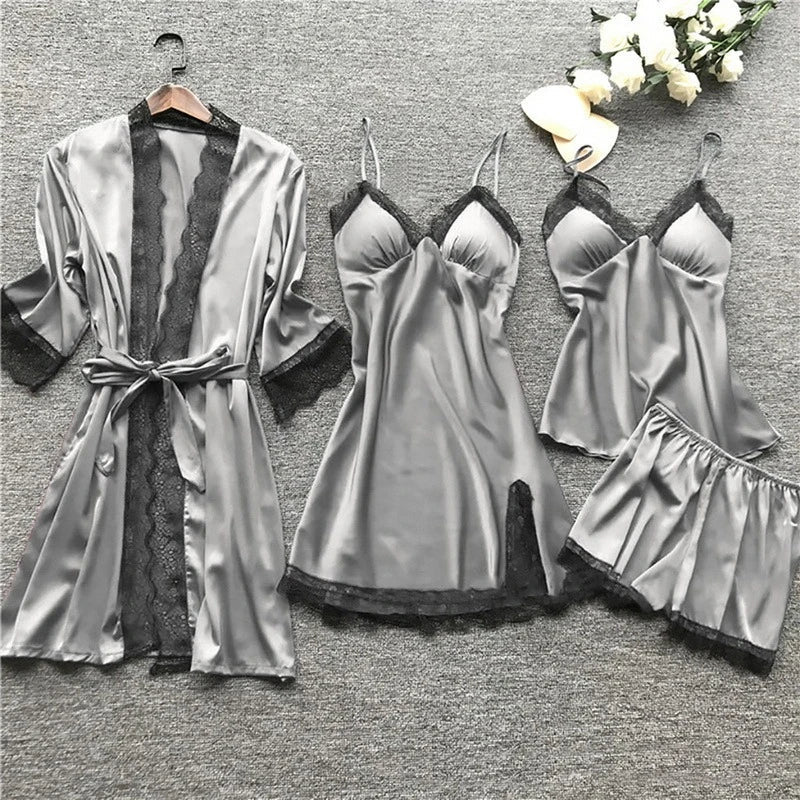 Luxe Satin Nightgown Set - Aurora