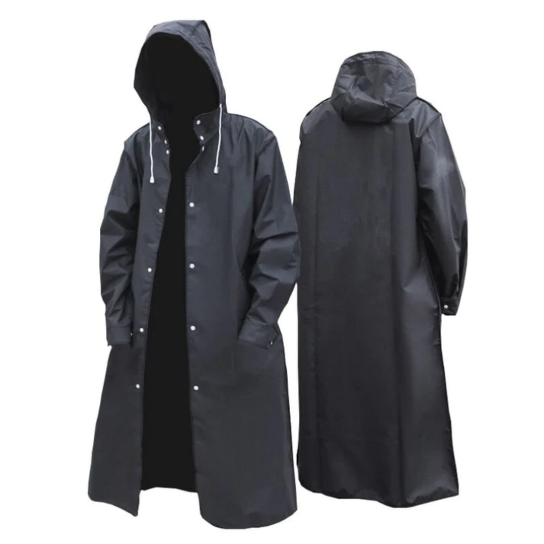 Long Waterproof Men's Raincoat with Hood – Titan