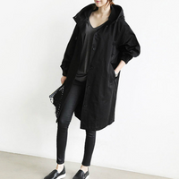 Long Women's Trench Coat with Hood - Isabelle