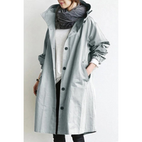 Long Women's Trench Coat with Hood - Isabelle