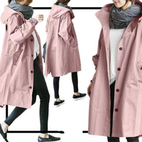 Long Women's Trench Coat with Hood - Isabelle