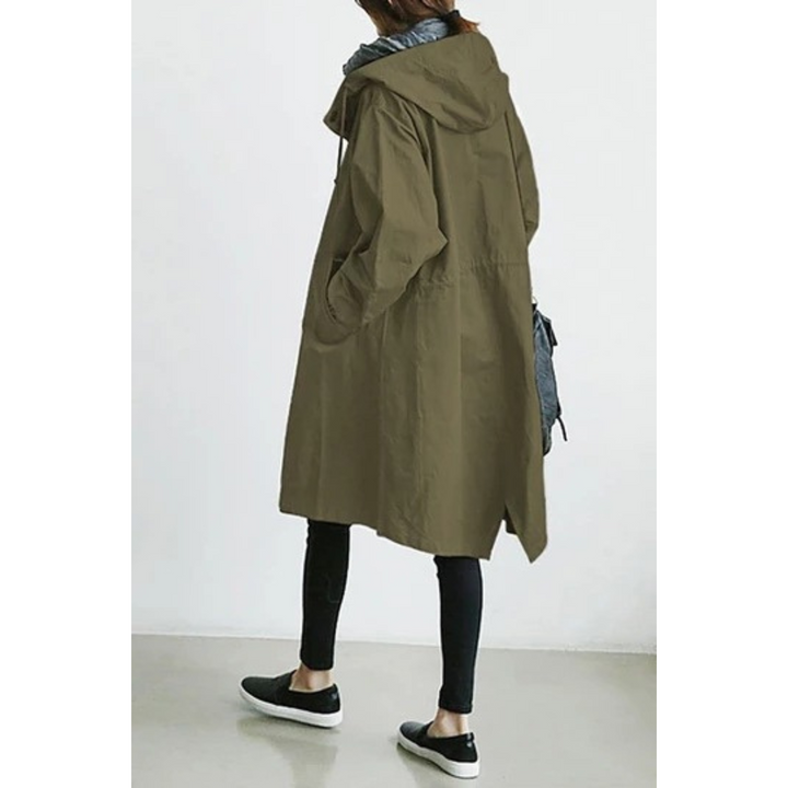 Long Women's Trench Coat with Hood - Isabelle