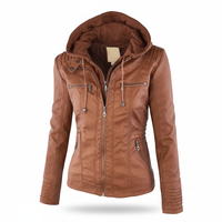 Lederjacke Mit Kapuze -  Elke