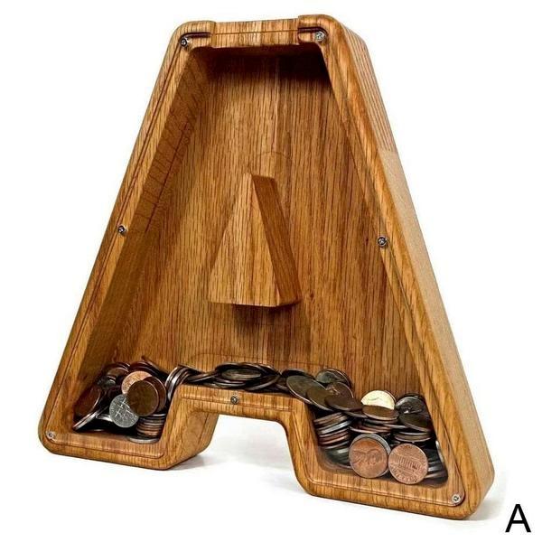 Wooden Alphabet Piggy Bank - LetterSaver