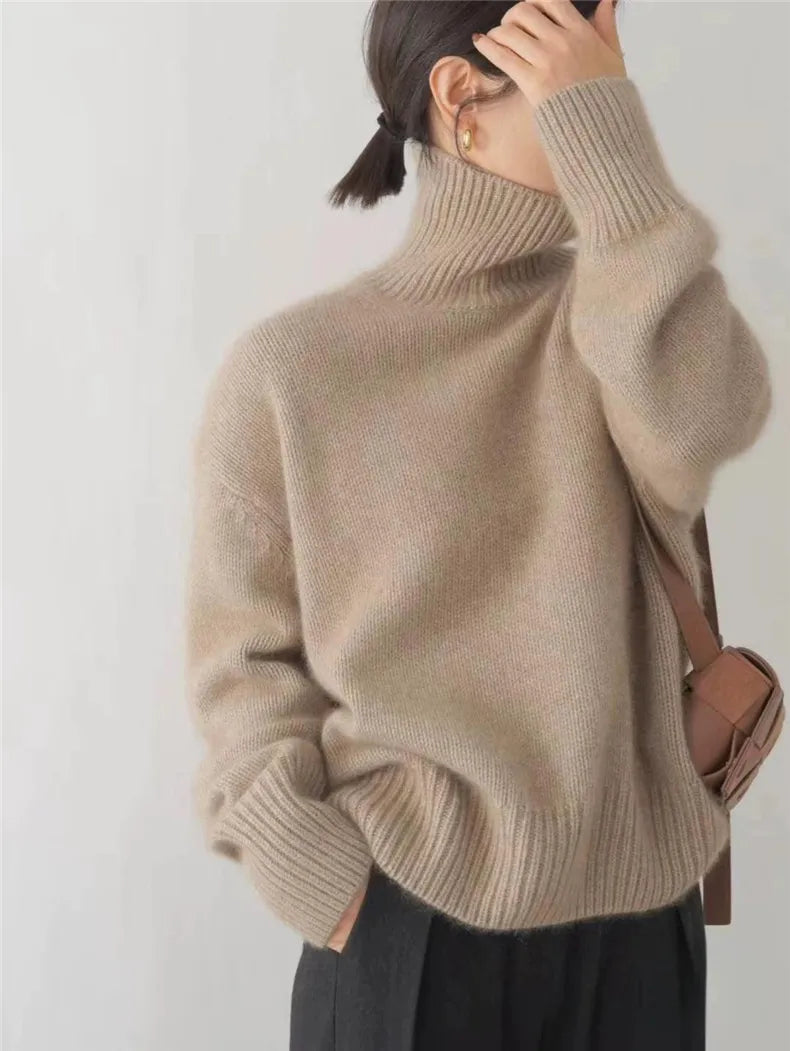 Luxe Women's Turtleneck Sweater - Elara