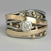 Vintage gylden zirkonia ring - Celia