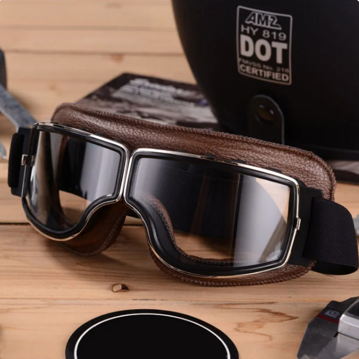 Vintage Leather Motorcycle Goggles – RiderEdge