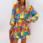 Fröhliches Sommerkleid mit Druck und Rüschen – Lina
