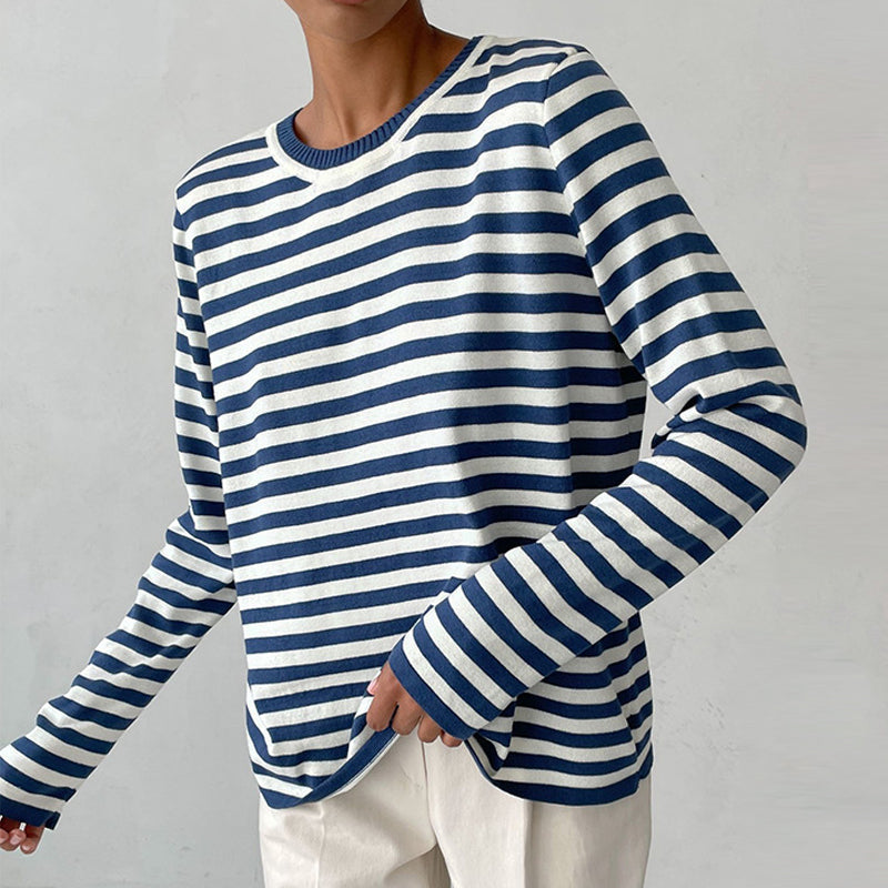 Elegant Striped T-Shirt Made of Lightweight Fabric - StripesLight