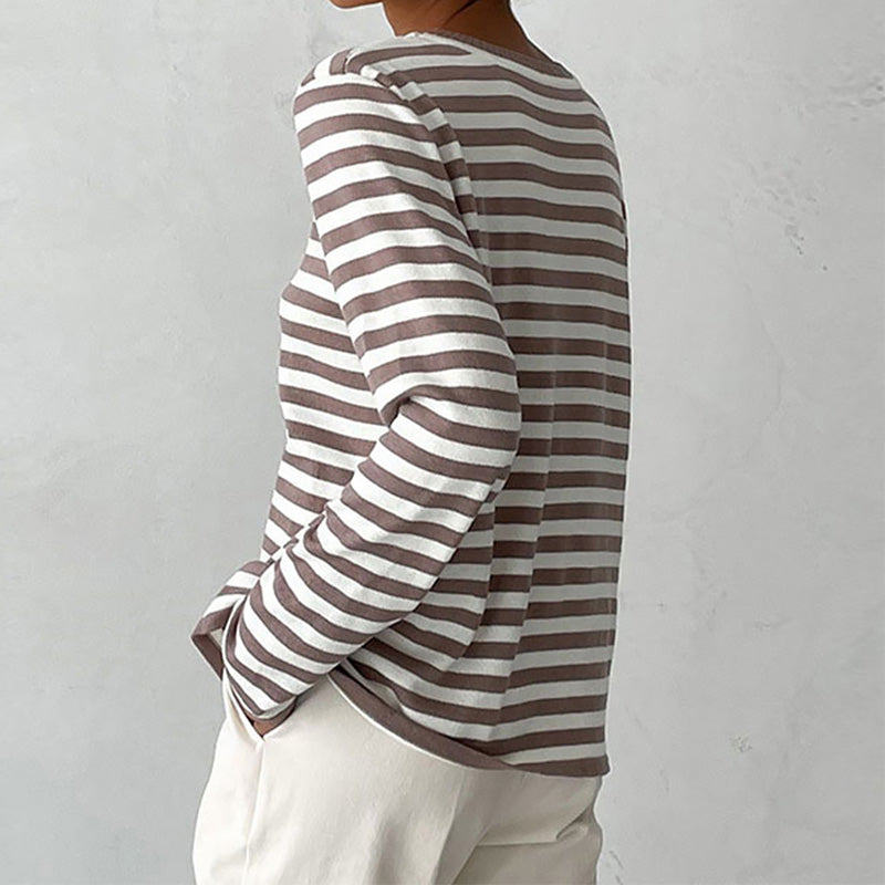 Elegant Striped T-Shirt Made of Lightweight Fabric - StripesLight