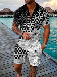 Two-piece men's summer outfit with polo and shorts – Damon
