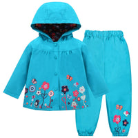 Children's rain jacket set waterproof & windproof with hood and pants – Liora